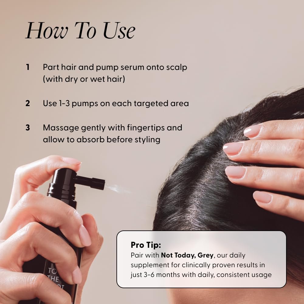 Arey To The Root Hair Serum – Anti-Grey Scalp Serum for Women & Men, Slows Grey Hair Growth & Preserves Pigment, Vegan & Oil-Free (3-Month Supply) Avelisse