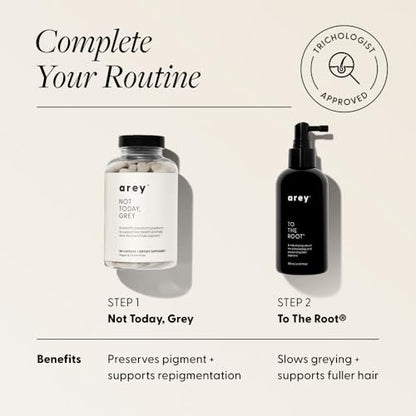 Arey To The Root Hair Serum – Anti-Grey Scalp Serum for Women & Men, Slows Grey Hair Growth & Preserves Pigment, Vegan & Oil-Free (3-Month Supply) Avelisse