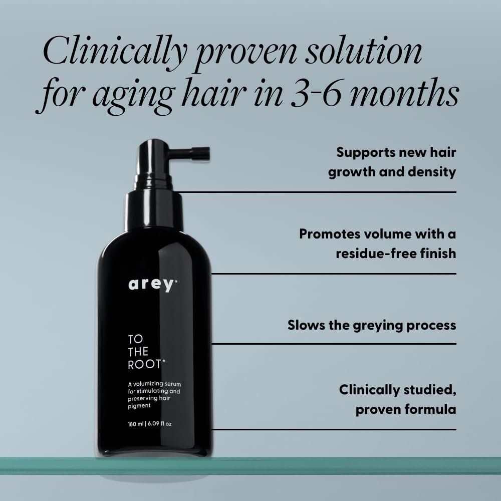 Arey To The Root Hair Serum – Anti-Grey Scalp Serum for Women & Men, Slows Grey Hair Growth & Preserves Pigment, Vegan & Oil-Free (3-Month Supply) Avelisse