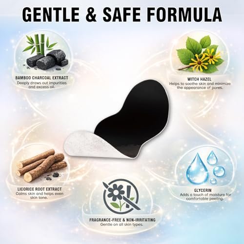 Shaeva Natural Charcoal Pore Strips - Blackhead Remover for Oily Skin, Deep Clean & Shrink Pores, Strawberry Nose Treatment (10 Pcs) - görsel 10