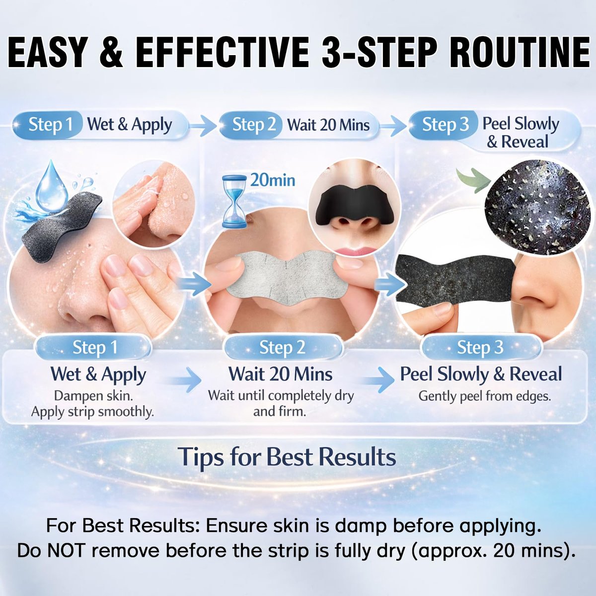 Shaeva Natural Charcoal Pore Strips - Blackhead Remover for Oily Skin, Deep Clean & Shrink Pores, Strawberry Nose Treatment (10 Pcs) - görsel 7