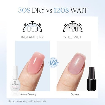 AZUREBEAUTY Instant Dry Top Coat – Quick Dry Clear Nail Polish Top Coat, High Gloss Shine, Chip Resistant, Smooth Finish