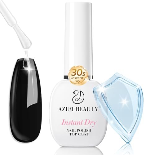 AZUREBEAUTY Instant Dry Top Coat – Quick Dry Clear Nail Polish Top Coat, High Gloss Shine, Chip Resistant, Smooth Finish - görsel 1
