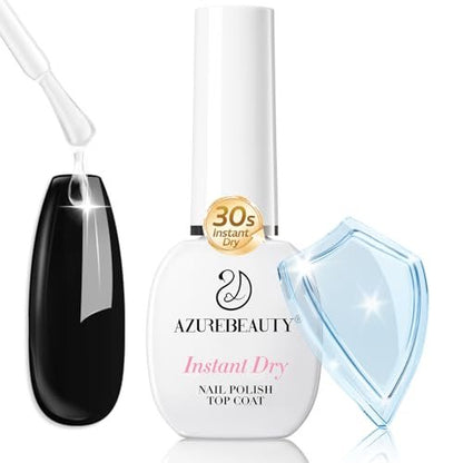 AZUREBEAUTY Instant Dry Top Coat – Quick Dry Clear Nail Polish Top Coat, High Gloss Shine, Chip Resistant, Smooth Finish