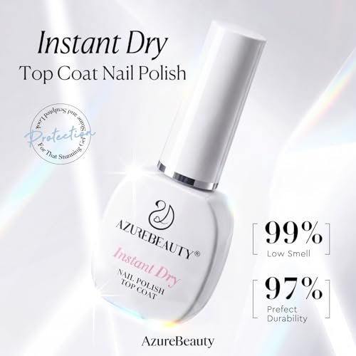 AZUREBEAUTY Instant Dry Top Coat – Quick Dry Clear Nail Polish Top Coat, High Gloss Shine, Chip Resistant, Smooth Finish - görsel 13