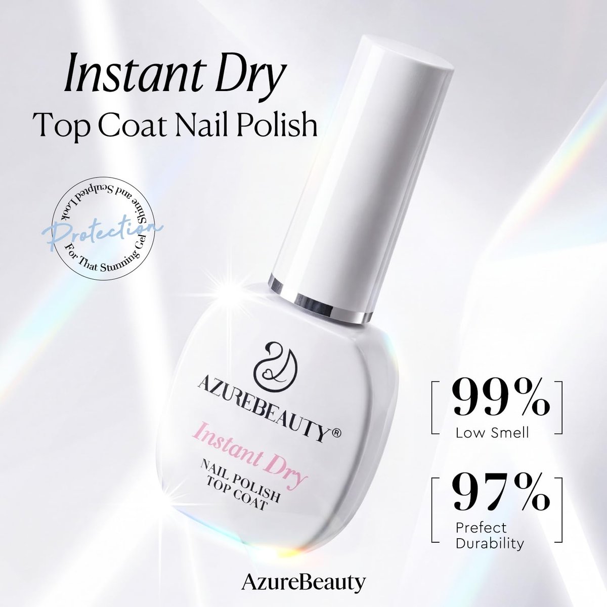 AZUREBEAUTY Instant Dry Top Coat – Quick Dry Clear Nail Polish Top Coat, High Gloss Shine, Chip Resistant, Smooth Finish - görsel 14