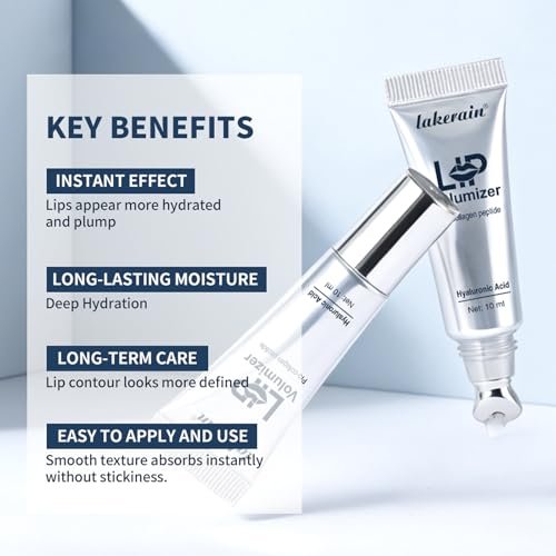 Lip Volumizer Plumper Serum with Hyaluronic Acid – Deep Hydration for Fuller Lips, Day & Night Moisture Lip Treatment, Smooth Non-Sticky Lip Balm, 0.34 fl.oz Avelisse