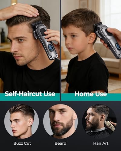 VGRPRO Professional Hair Clippers for Men - Cordless & Corded Barber Clippers with LED Display, Metal Body, Travel Case - Electric Grooming Kit for Home & Salon Use Avelisse