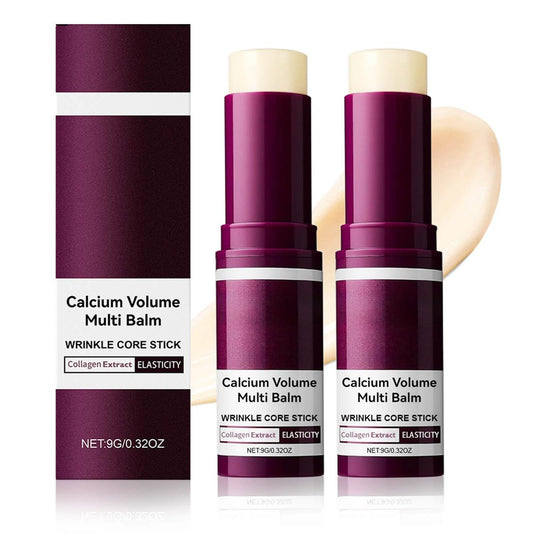 Peksozi 2-Pack Calcium Multi Balm Stick | Korean Collagen Moisturizing Stick for Firming & Hydrating Eye, Face, and Neck