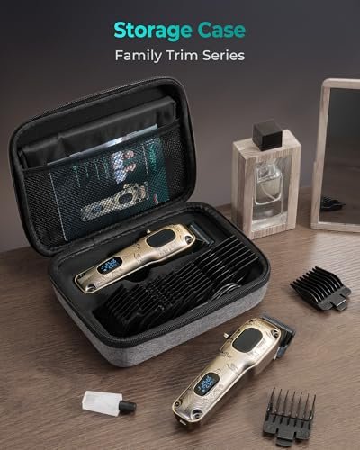 VGRPRO Professional Hair Clippers for Men - Cordless & Corded Barber Clippers with LED Display, Golden Metal Grooming Kit for Home & Salon Use Avelisse