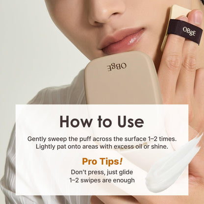 OBgE Oil Control Finisher - Bouncy Jelly Texture Sebum Control Powder, Matte Finish Face Powder for Oily Skin, Translucent Setting Powder, 0.17 oz