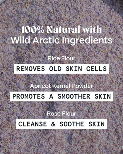 Norse Organics Natural Exfoliating Scrub for Acne Prone Skin - Rose Petals, Apricot Kernel & Rice Flour - Gentle Deep Cleanse for All Skin Types - Men & Women - 3x Weekly Use - 1 oz Avelisse