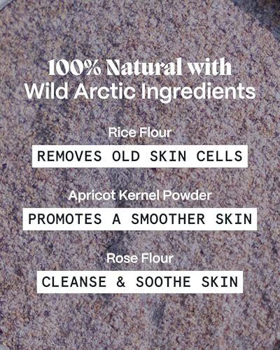 Norse Organics Natural Exfoliating Scrub for Acne Prone Skin - Rose Petals, Apricot Kernel & Rice Flour - Gentle Deep Cleanse for All Skin Types - Men & Women - 3x Weekly Use - 1 oz Avelisse