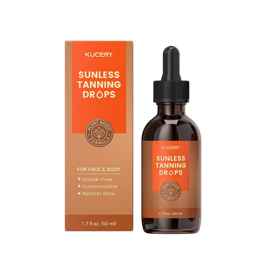 KUCERY Sunless Tanning Drops for Face & Body - Plant Based Self Tanner Drops with Botanical Ingredients, Streak-Free Bronzing Serum, Customizable Glow, 1.7 fl oz (50ml) Avelisse