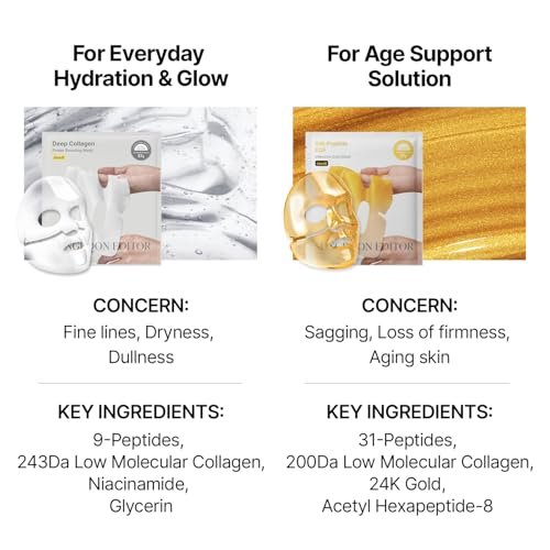 SUNGBOON EDITOR Silk Peptide EGF Intensive Gold Overnight Mask - 4 Count, Hydrating Mask for Glass Skin with 31 Multi Peptides + 24K Gold & Collagen, Korean Skincare Avelisse