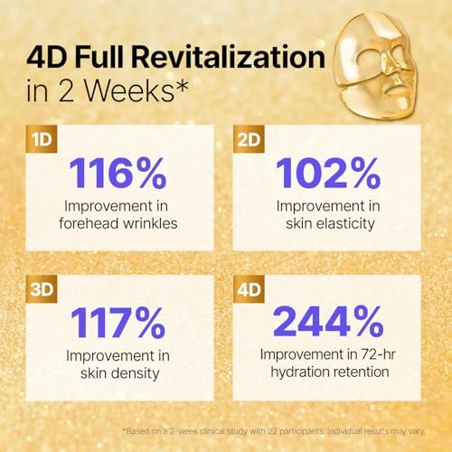 SUNGBOON EDITOR Silk Peptide EGF Intensive Gold Overnight Mask - 4 Count, Hydrating Mask for Glass Skin with 31 Multi Peptides + 24K Gold & Collagen, Korean Skincare Avelisse