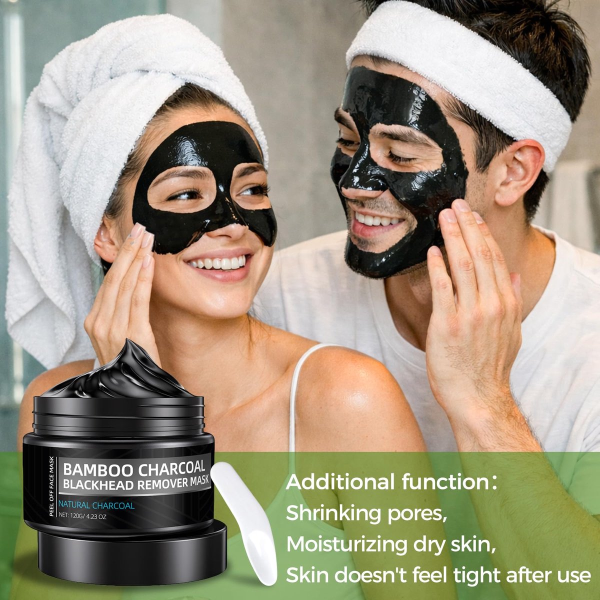 Shaeva Peel Off Face Mask - Blackhead Remover with Bamboo Charcoal, Deep Cleaning, Oil Reduction, Pore Minimizing, 120g (4.23oz) - görsel 11