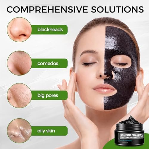 Shaeva Peel Off Face Mask - Blackhead Remover with Bamboo Charcoal, Deep Cleaning, Oil Reduction, Pore Minimizing, 120g (4.23oz) - görsel 6