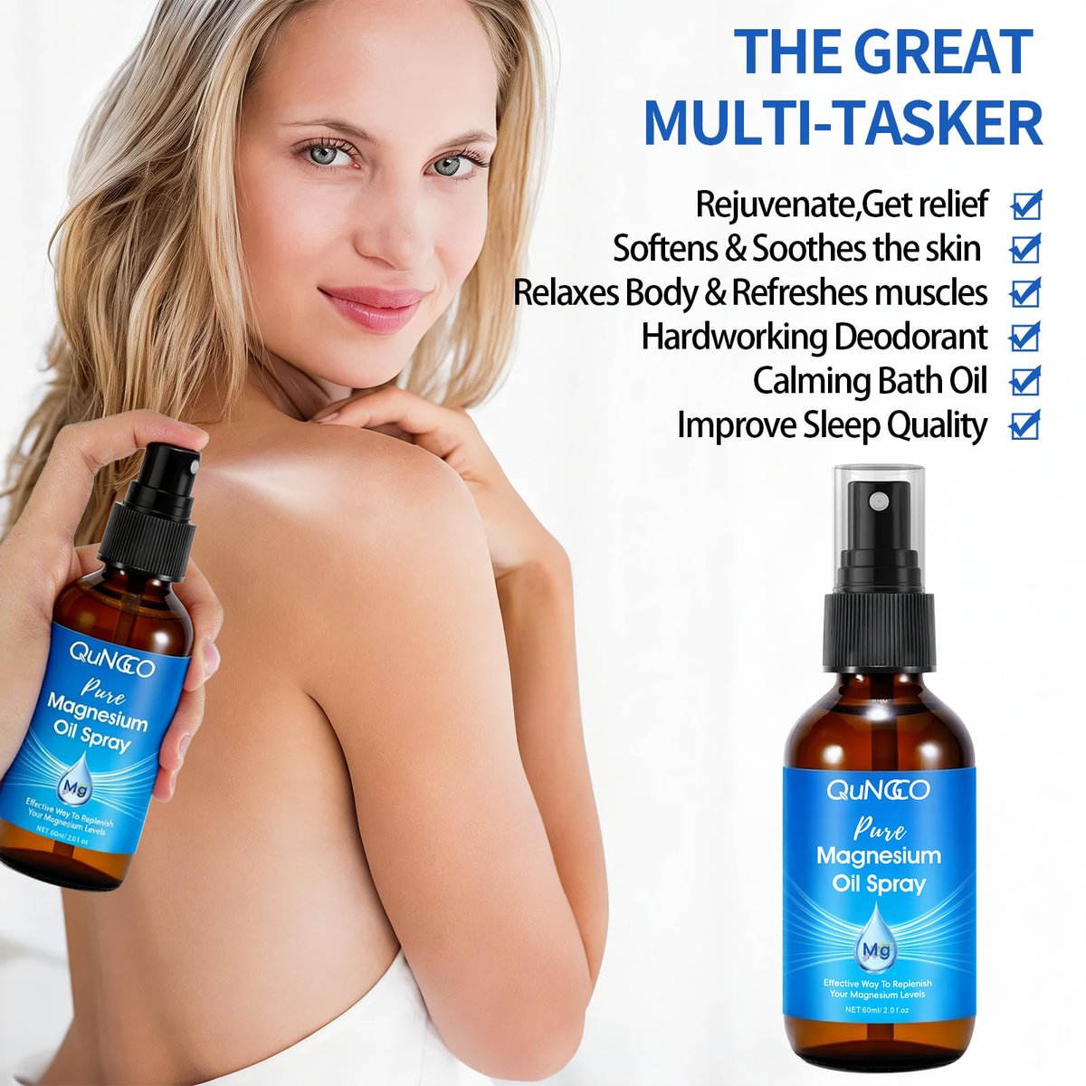Pure Magnesium Oil Spray + Lotion Set for Sleep, Leg & Muscle Relaxation – Unscented, Non-Greasy, Less Itch, 100% Magnesium Chloride Brine, Lotion with Arnica & Lavender Avelisse