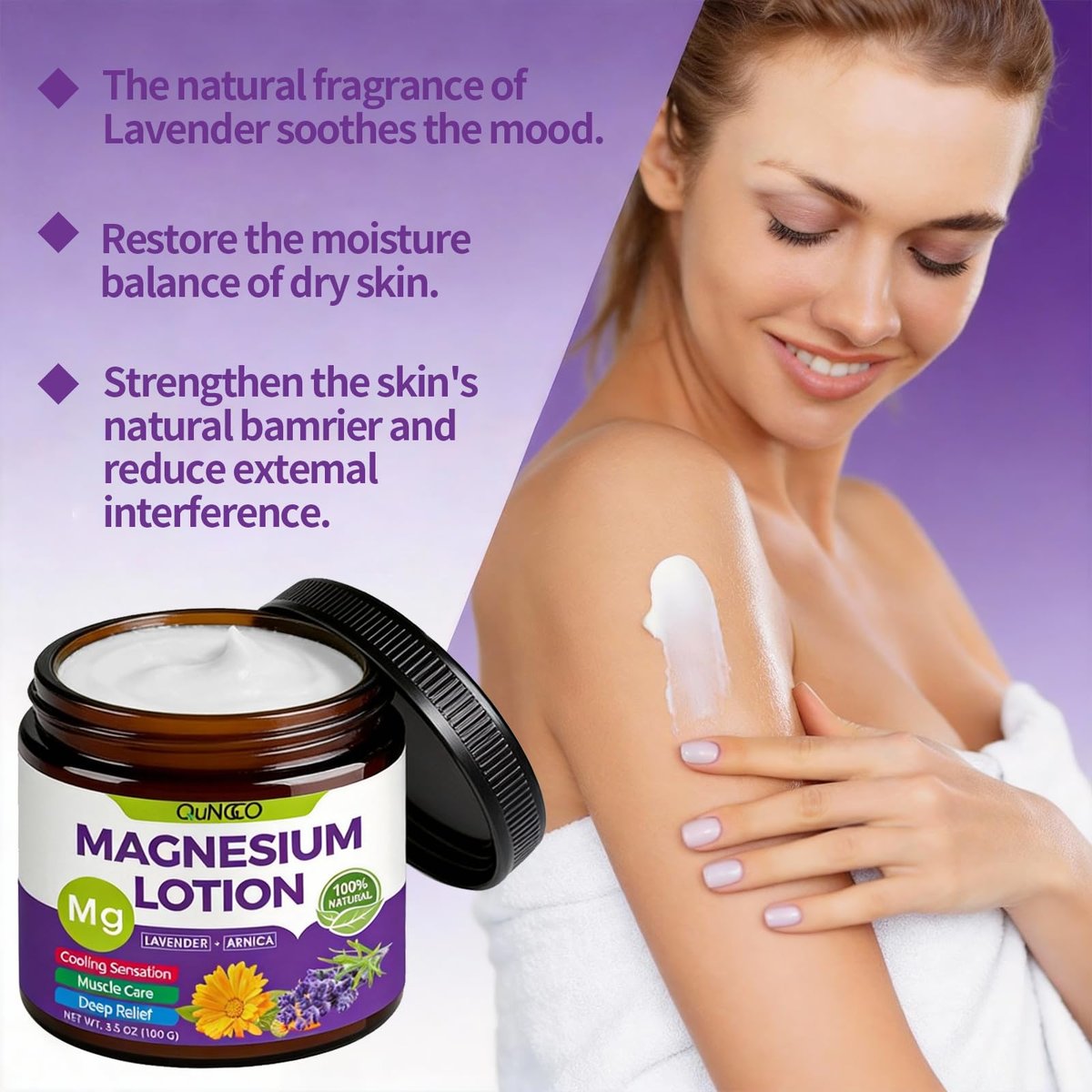 Pure Magnesium Oil Spray + Lotion Set for Sleep, Leg & Muscle Relaxation – Unscented, Non-Greasy, Less Itch, 100% Magnesium Chloride Brine, Lotion with Arnica & Lavender Avelisse