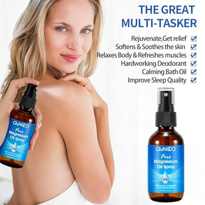 Pure Magnesium Oil Spray + Lotion Set for Sleep, Leg & Muscle Relaxation – Unscented, Non-Greasy, Less Itch, 100% Magnesium Chloride Brine, Lotion with Arnica & Lavender Avelisse