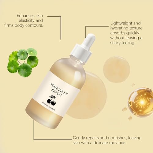 BlueBouff True Belly Serum with Cherry Extract - Pregnancy-Safe Belly Oil for Stretch Marks, Hydration Support, 3.38 fl oz Avelisse