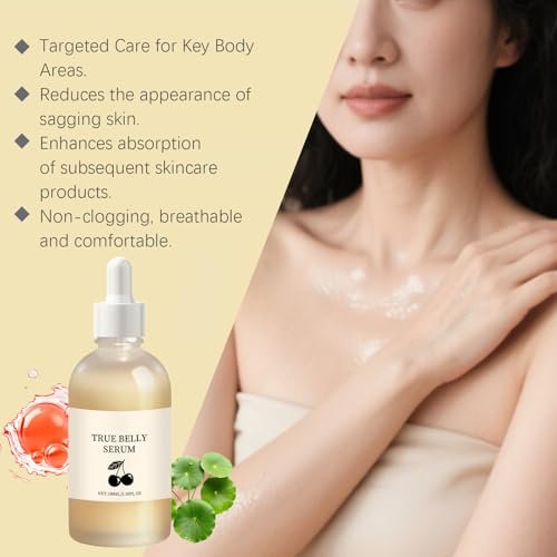 BlueBouff True Belly Serum with Cherry Extract - Pregnancy-Safe Belly Oil for Stretch Marks, Hydration Support, 3.38 fl oz Avelisse