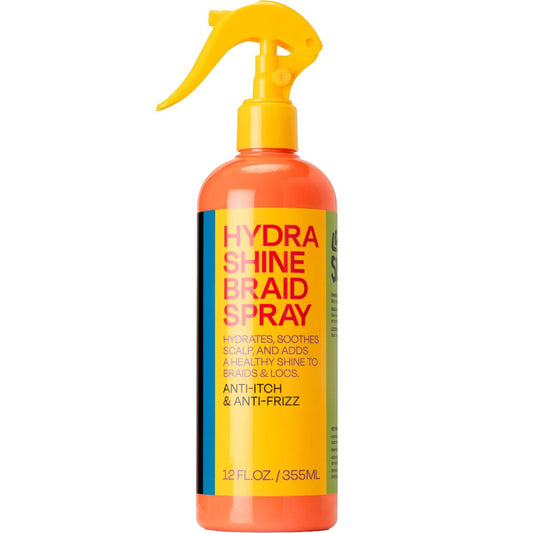 LOCK'N SLEEK Hydra Shine Braid Spray (12 oz) - Moisturizes & High Shine for Dull Hair, Soothes Itchy & Dry Scalp, Cleanses & Revives Braids, Locs, Twists, Cornrows