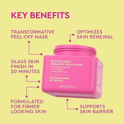 BYOMA Bio-Collagen Radiance Facial Mask - Transformative Liquid Sheet Mask for Glass Skin, 60mL