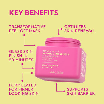 BYOMA Bio-Collagen Radiance Facial Mask - Transformative Liquid Sheet Mask for Glass Skin, 60mL
