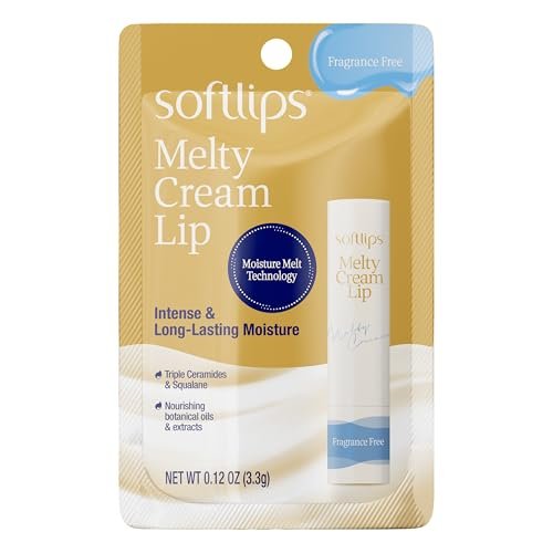 Softlips Melty Cream Hydrating Lip Balm, Fragrance Free, Long-Lasting Moisturizing Care for Dry, Chapped Lips, Smooth Non-Sticky Finish, 0.12 oz - görsel 2