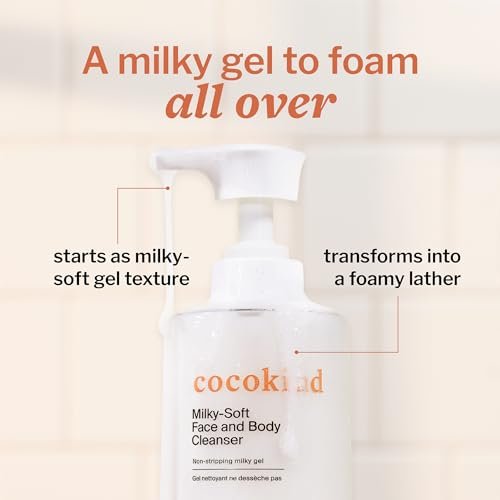 Cocokind Milky-Soft Face and Body Cleanser, Hydrating Facial & Body Wash for Sensitive Skin, Gentle Cleanser with Ceramides, Fragrance-Free & Clinically Tested, 13.5 oz (2 Pack) Avelisse