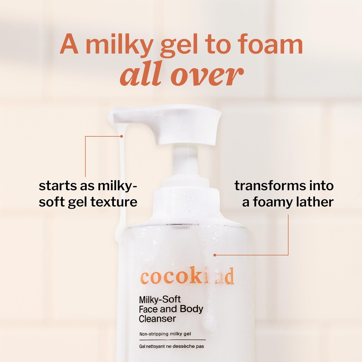 Cocokind Milky-Soft Face and Body Cleanser, Hydrating Facial & Body Wash for Sensitive Skin, Gentle Cleanser with Ceramides, Fragrance-Free & Clinically Tested, 13.5 oz (2 Pack) Avelisse