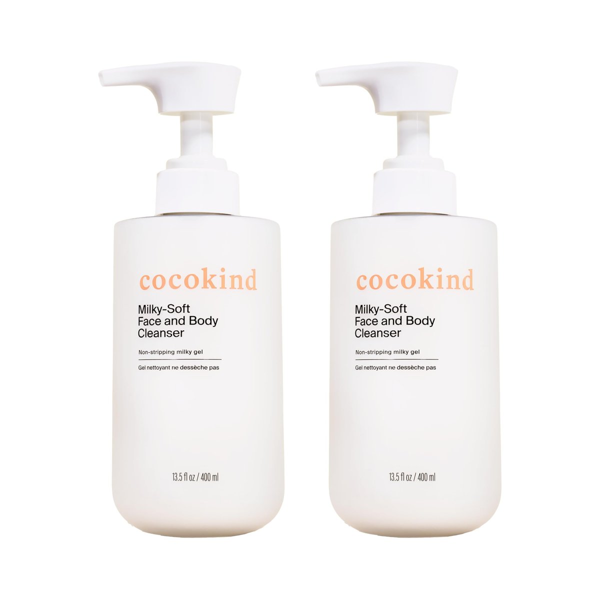 Cocokind Milky-Soft Face and Body Cleanser, Hydrating Facial & Body Wash for Sensitive Skin, Gentle Cleanser with Ceramides, Fragrance-Free & Clinically Tested, 13.5 oz (2 Pack) Avelisse