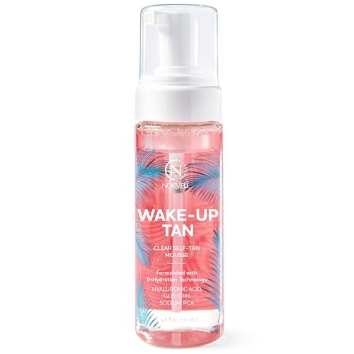 Norvell Wake-Up Tan Clear Water Mousse - 5.5 oz Overnight Self Tanner for Face & Body, Gradual Bronzer-Free Sunless Tan Avelisse
