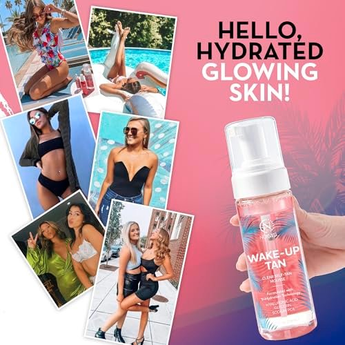 Norvell Wake-Up Tan Clear Water Mousse - 5.5 oz Overnight Self Tanner for Face & Body, Gradual Bronzer-Free Sunless Tan Avelisse