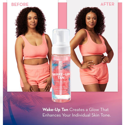 Norvell Wake-Up Tan Clear Water Mousse - 5.5 oz Overnight Self Tanner for Face & Body, Gradual Bronzer-Free Sunless Tan Avelisse