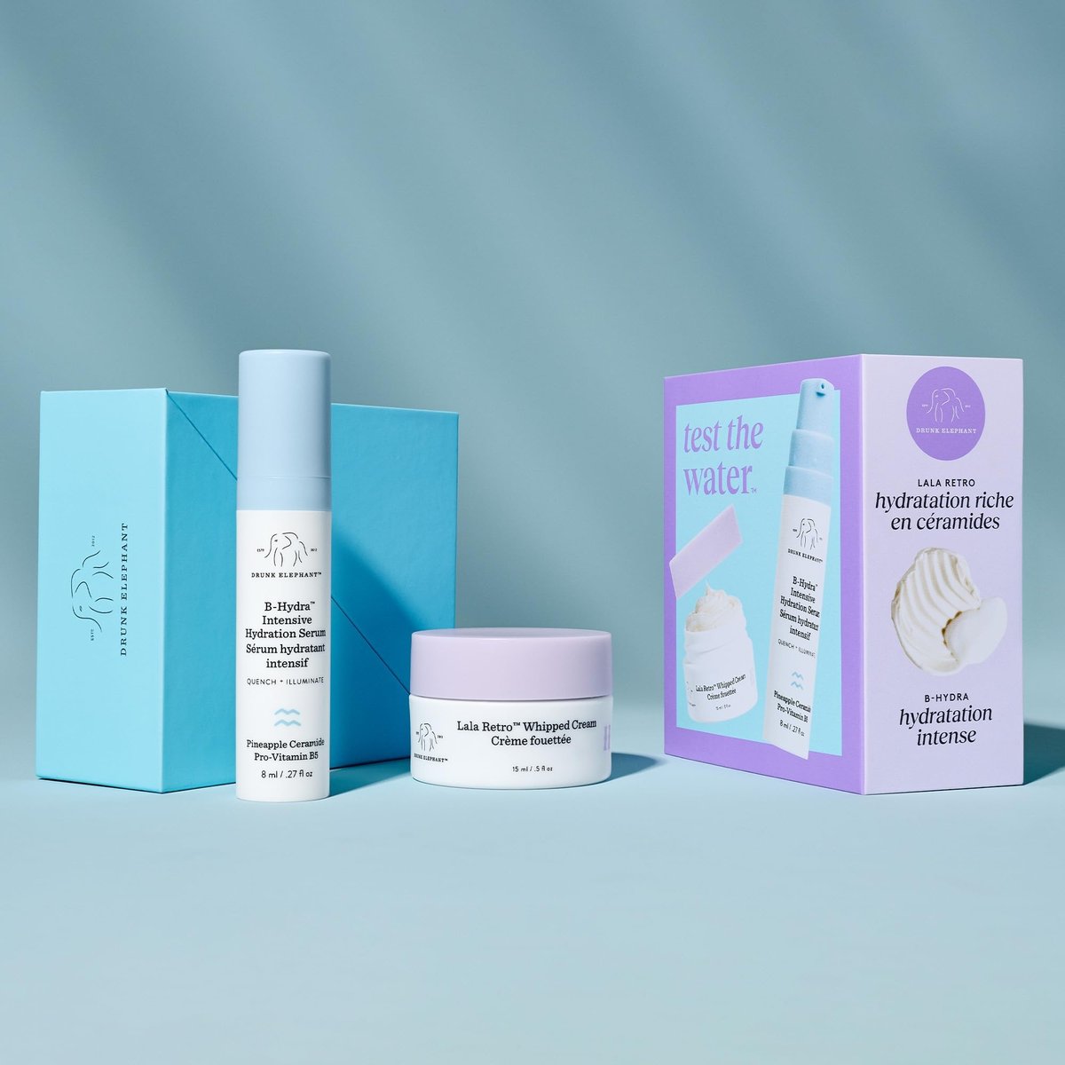 Drunk Elephant Test The Water Travel Size Hydrate and Nourish Kit - Clean Clinical Skincare Kit, Cruelty-Free, Dermatologist-Tested, Free of Essential Oils, Silicones, and Fragrance Avelisse