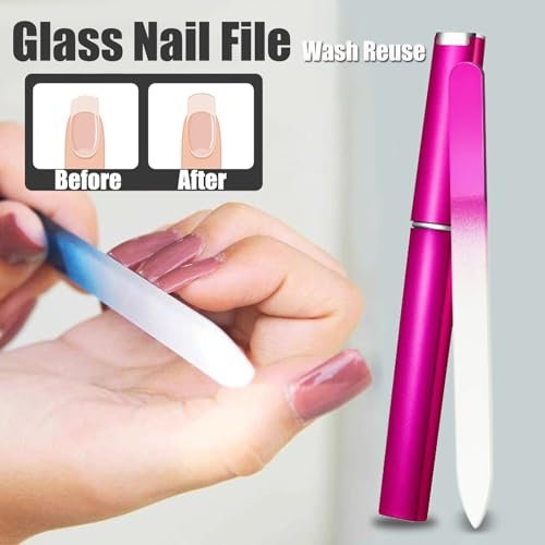 Dr.nail 5-Piece Glass Nail File Polisher Set for Natural Nails | Crystal Fingernail Files with Case & Nano Glass Nail Shiner Buffer - görsel 4