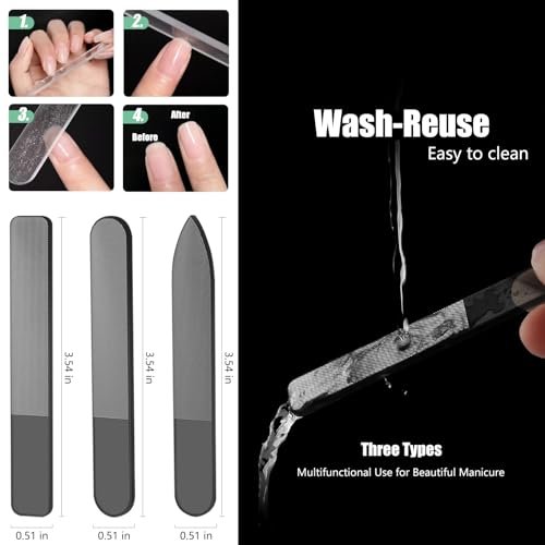 Dr.nail 5-Piece Glass Nail File Polisher Set for Natural Nails | Crystal Fingernail Files with Case & Nano Glass Nail Shiner Buffer - görsel 8