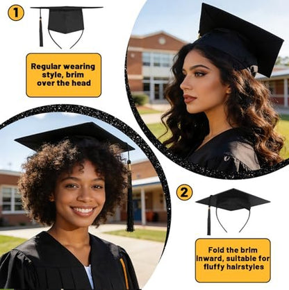Pirekul Graduation Cap Headband Insert – Secure Your Grad Cap & Keep Your Hairstyle Perfect for Women & Students