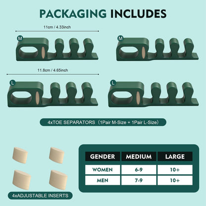 Marbe Adjustable Toe Separators - 2 Pairs – Sizes: S, M, L (see size chart) – Image 11