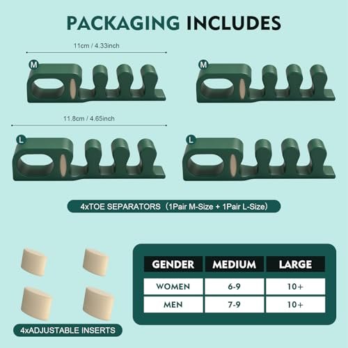 Marbe Adjustable Toe Separators - 2 Pairs – Color: Green – Image 12