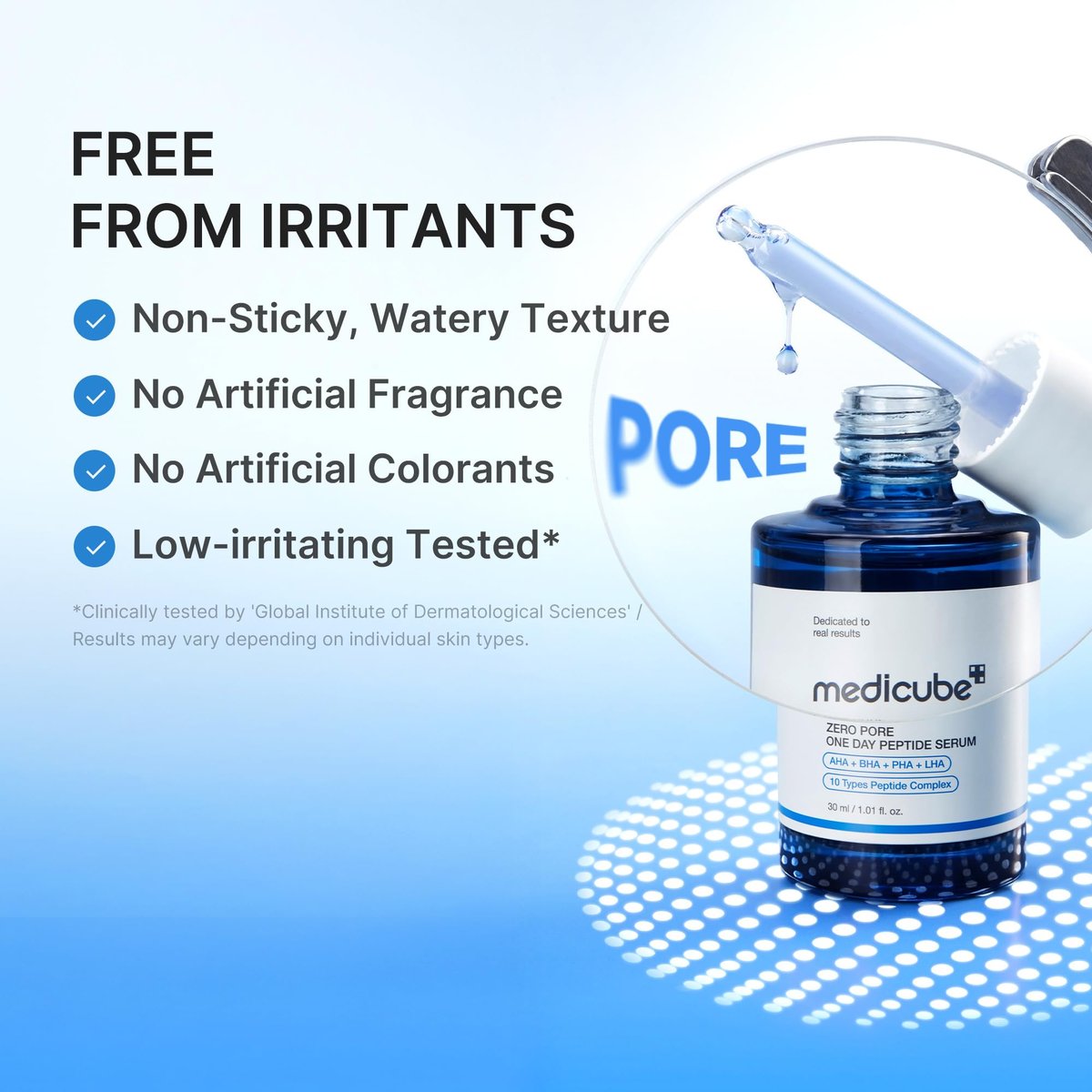 medicube Zero Pore One Day 10 Peptide Serum | Pore Refining & Oil Balancing with AHA, BHA, PHA, LHA + Copper Peptide (GHK-Cu) | Daily Pore-Focused Korean Skincare, 1.01 fl oz - görsel 14