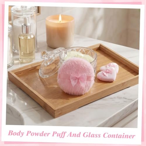 Pimoys 5 Pcs Dusting Powder Container with Puff Set - Pink Mom Gifts, Body Powder Puff and Container, First Mothers Day Gifts for New Mom Wife - görsel 6