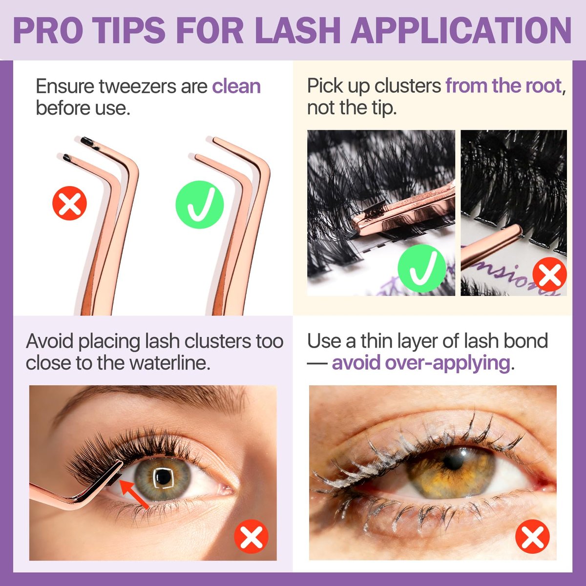 Burhhoi Fluffy Lash Cluster Kit 180D + 280D Mega Volume, 10–20mm Mixed Lengths, Thick Eyelash Extension Kit for Dramatic Glam Look, Soft Matte Black Lashes with Bond & Seal, Tweezers & Remover - görsel 13