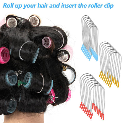 24pcs Hot Curler Clips Replacement Kit - Universal Fit for Heated Rollers (3/4", 1", 1-1/4") Avelisse