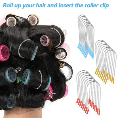 24pcs Hot Curler Clips Replacement Kit - Universal Fit for Heated Rollers (3/4", 1", 1-1/4") Avelisse
