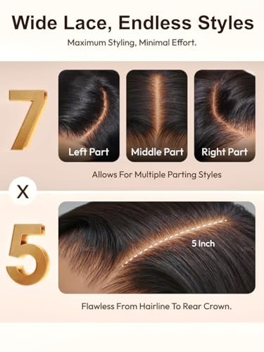 UNICE 7x5 Lace Part Bob Wig Human Hair Bye Bye Slip Glueless Wig with Silicone Strips & Drawstring Yaki Straight Layered Cut with Face Framing Layers 180% Density Bleached Knots Pre Plucked 12 Inch Avelisse