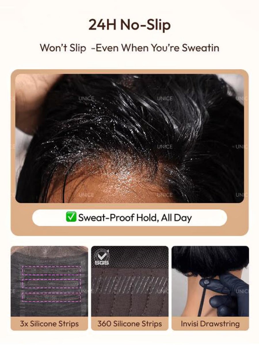 UNICE 7x5 Lace Part Bob Wig Human Hair Bye Bye Slip Glueless Wig with Silicone Strips & Drawstring Yaki Straight Layered Cut with Face Framing Layers 180% Density Bleached Knots Pre Plucked 12 Inch Avelisse